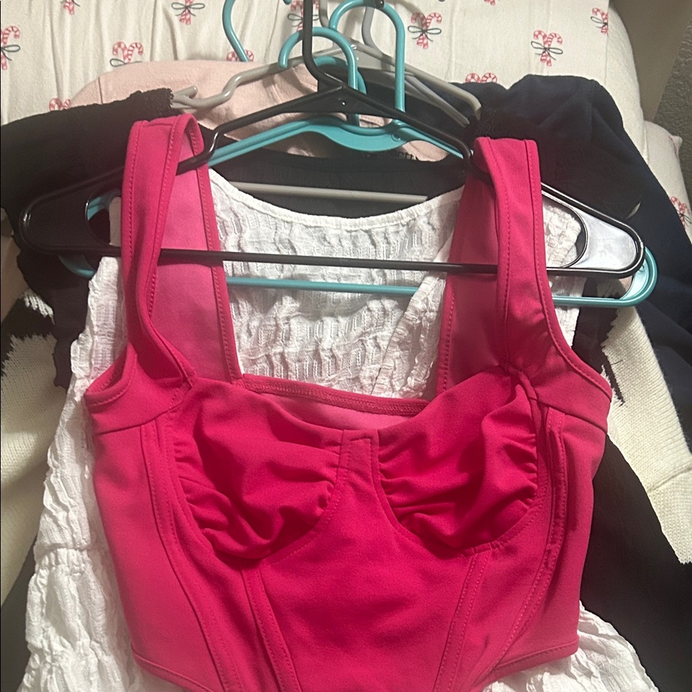 Pink Sleeveless Crop Top